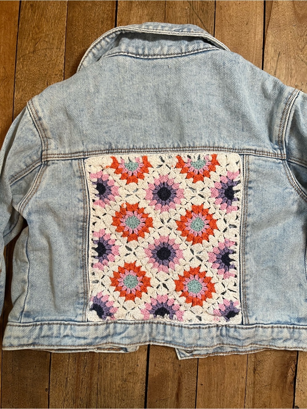 Zara Jeans Jacket with Crochet Back Piece 18-24M
